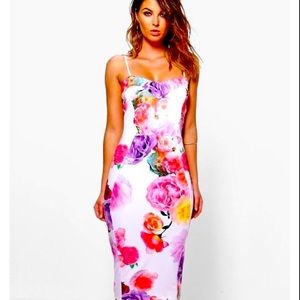 Floral Bodycon Midi Dress